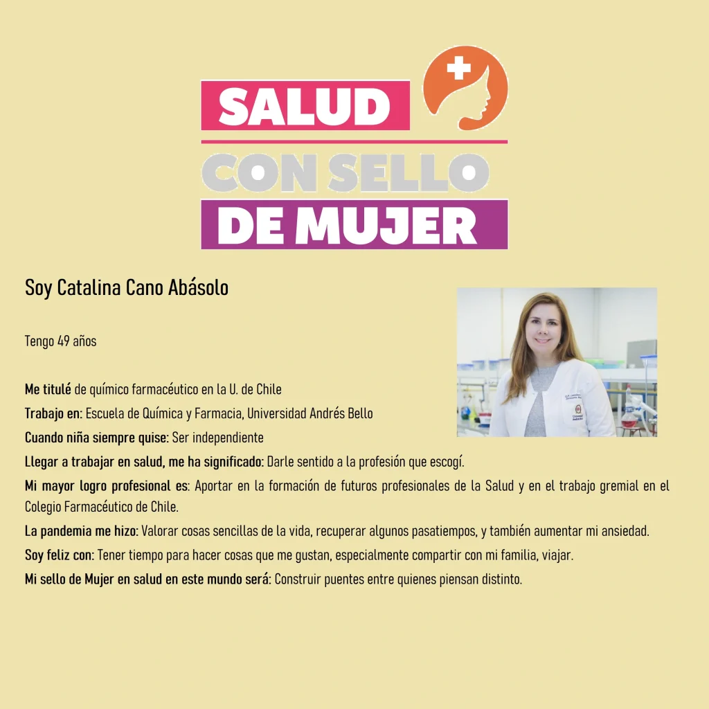 sello mujer, quimica y farmacia unab, catalina cano