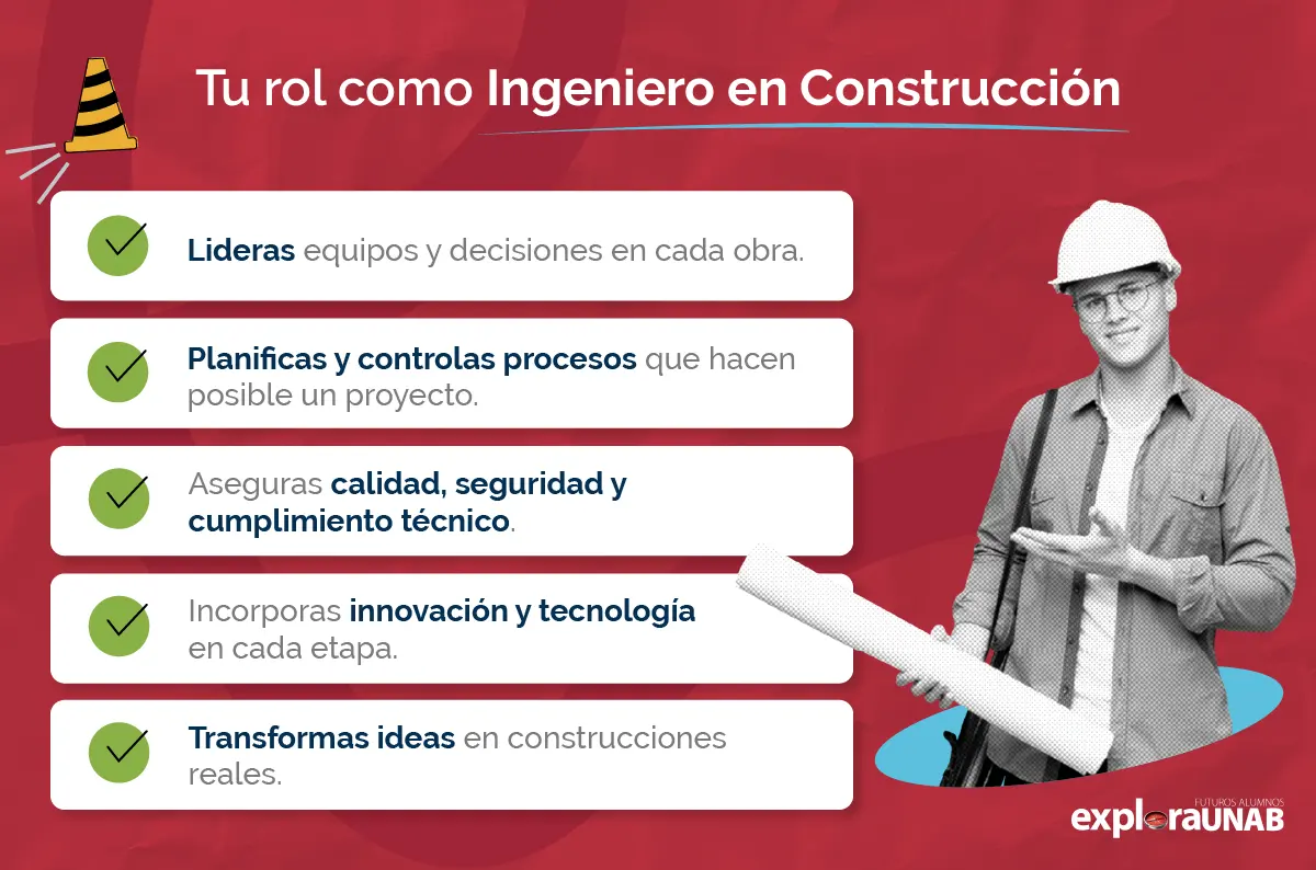 El ingeniero en construcción lidera proyectos con visión técnica y sustentable